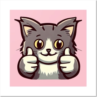 Thumbs Up Cat Posters and Art